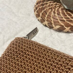 THE SAK  Women's Tan Change, Key & Card Holder Crocheted